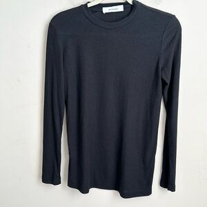 De Rococo Black Lightweight Ribbed Top M